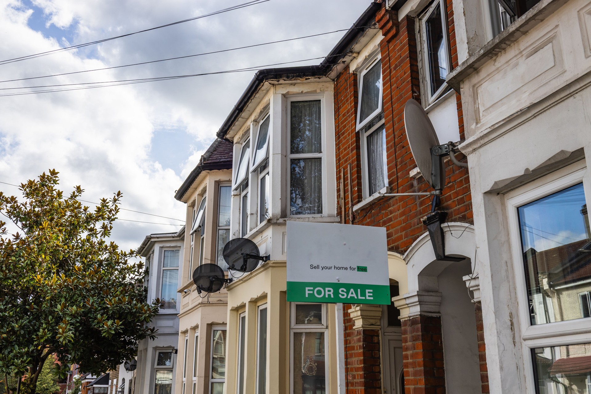 Victorian Houses and a Modern Estate Agent Sign